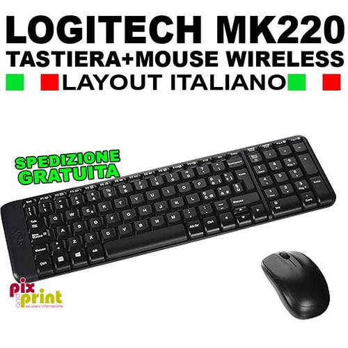 Logitech mk220 kit - tastiera, +