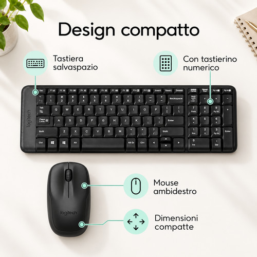 Logitech mk220 combo tastiera - logitech,
